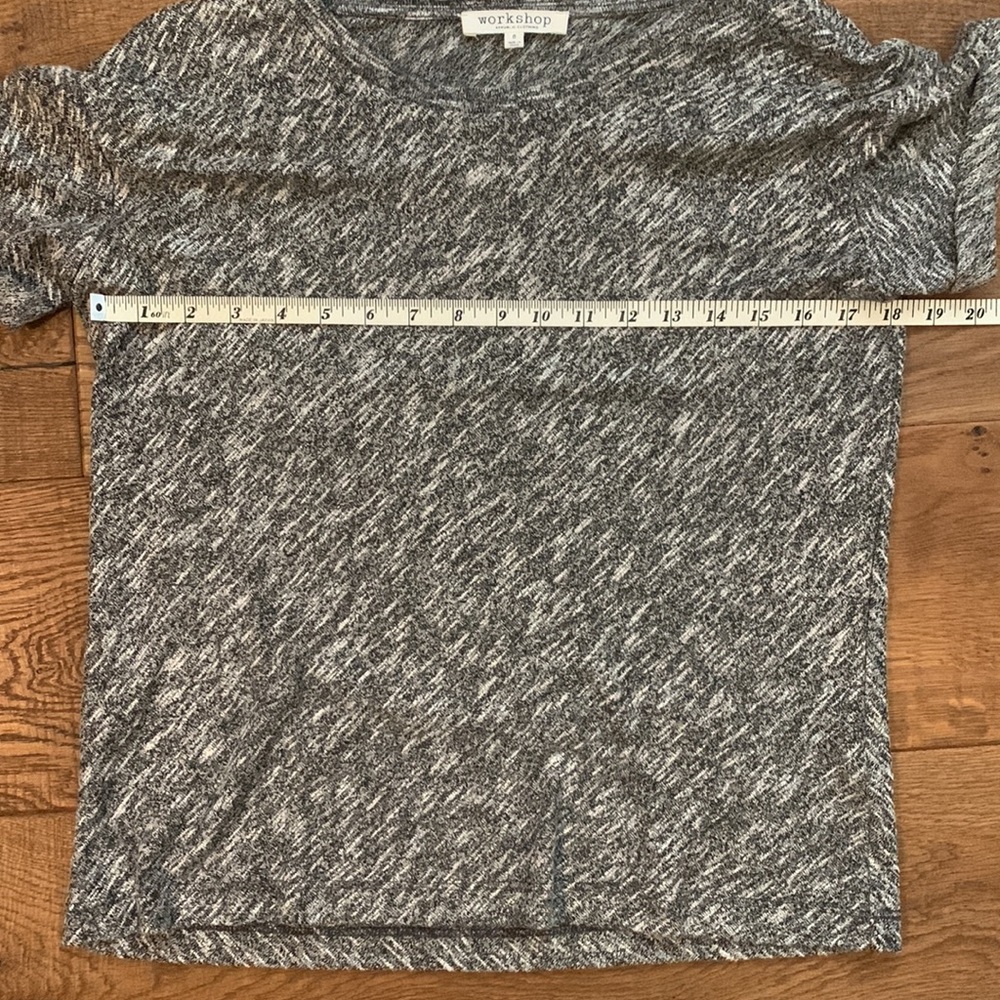 Workshop Republic Clothes Black Gray and White Thick T with Rolled Sleev… - Picture 10 of 11
